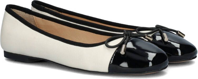 Nelson leren ballerina's wit zwart - Foto 3