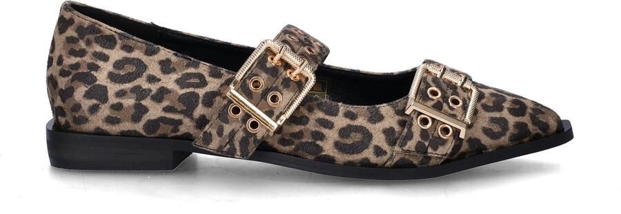 Nelson loafers met panterprint beige zwart - Foto 7