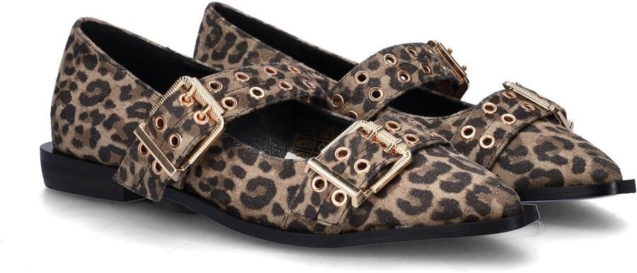 Nelson loafers met panterprint beige zwart - Foto 5