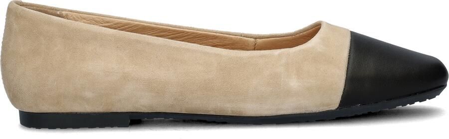 Nelson suède ballerina's beige zwart - Foto 1