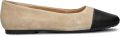 Nelson suède ballerina's beige zwart - Multicolor