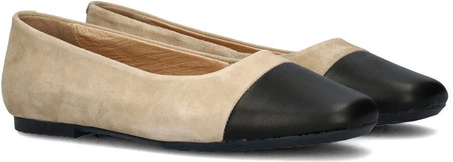 Nelson suède ballerina's beige zwart - Foto 3