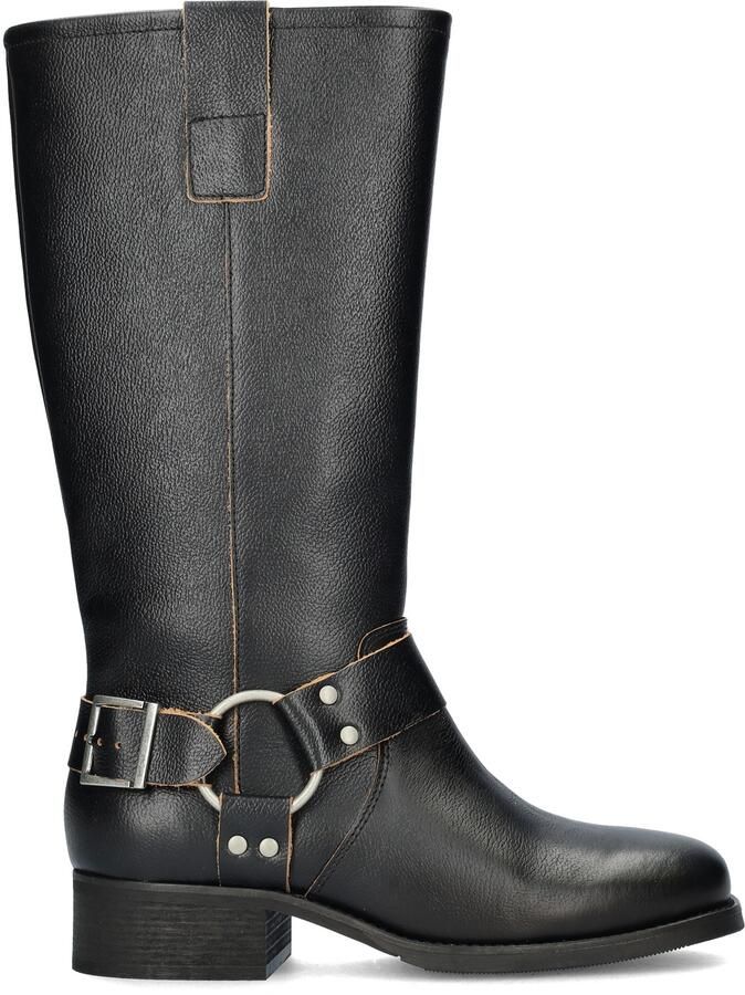 Nelson leren bikerboots zwart