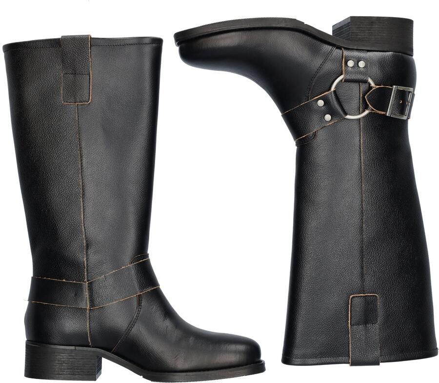 Nelson leren bikerboots zwart - Foto 2