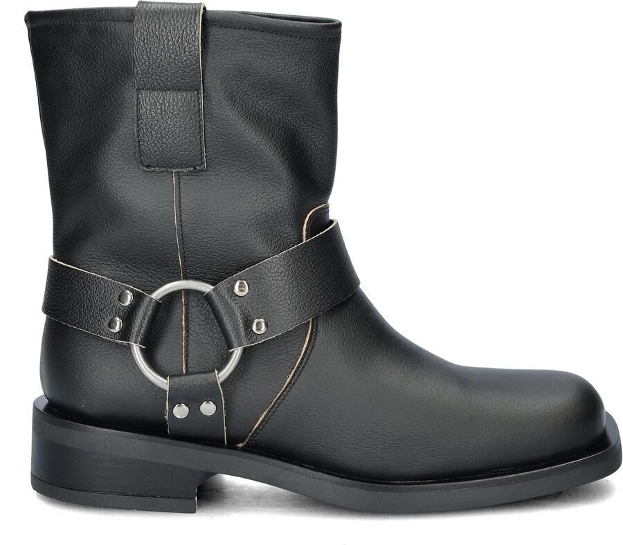 Nelson leren bikerboots zwart