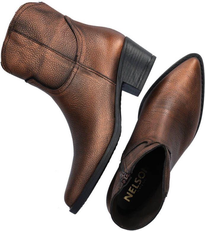 Nelson Brenda leren enkellaarzen brons - Foto 3