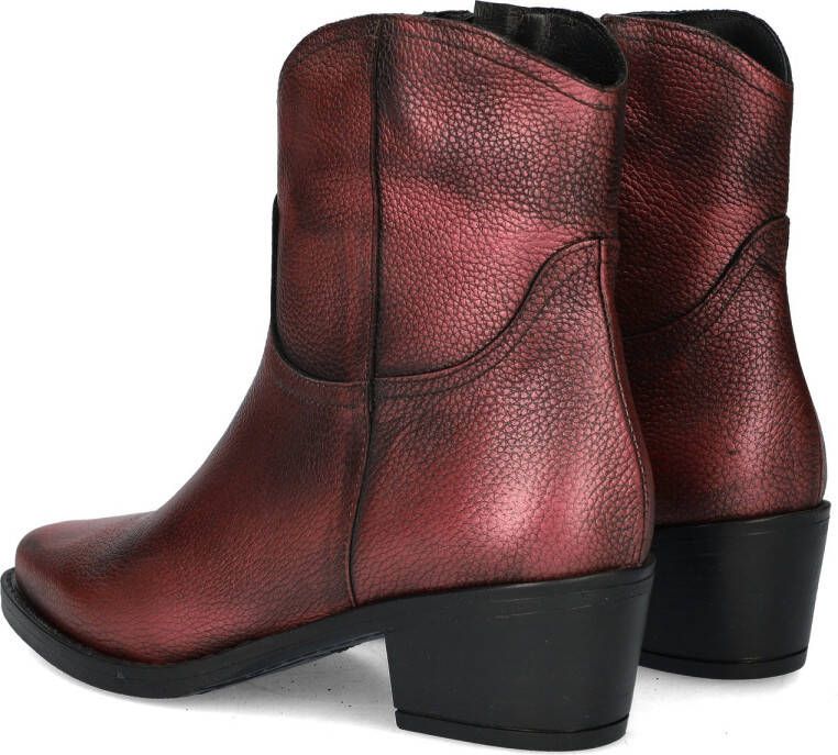 Nelson Brenda leren enkellaarzen rood metallic - Foto 2