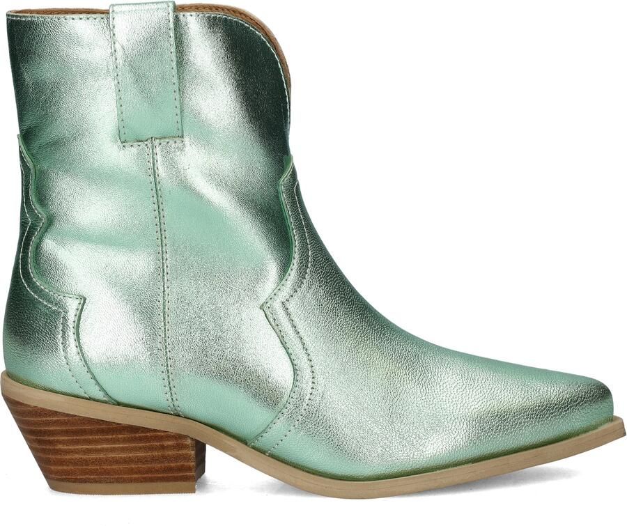 Nelson leren cowboylaarzen mint metallic