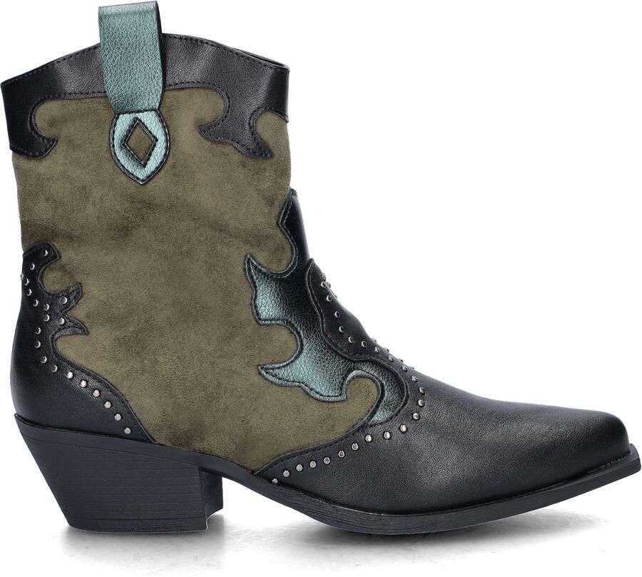 Nelson imitatieleren leren cowboy boots blokhak kaki - Foto 5