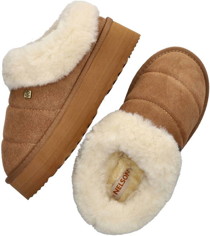 Nelson suède pantoffels cognac - Foto 2