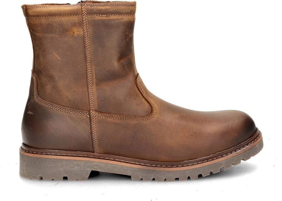 Nelson leren enkelboots met profielzool cognac - Foto 3