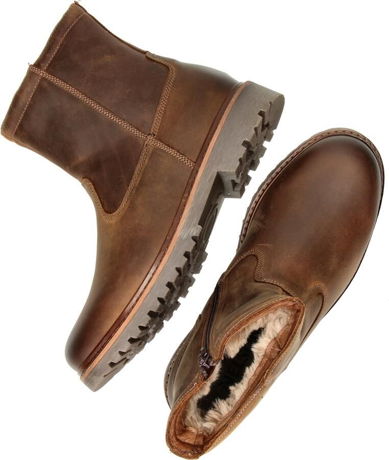 Nelson leren enkelboots met profielzool cognac - Foto 4