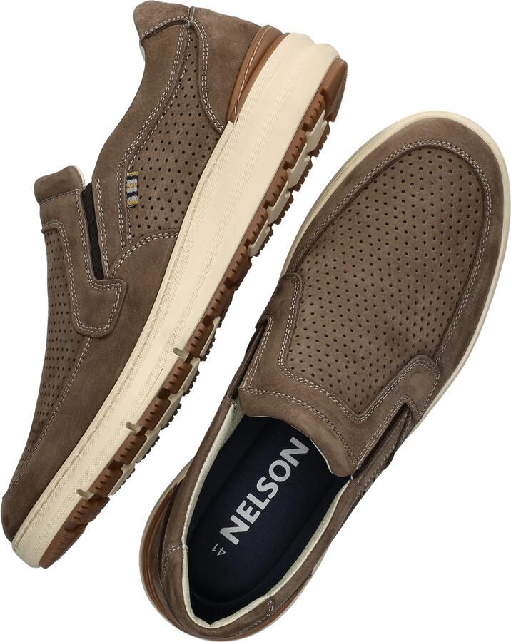 Nelson nubuck instappers taupe - Foto 4