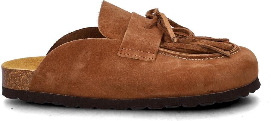 Nelson suède clogs met franjes cognac - Foto 4