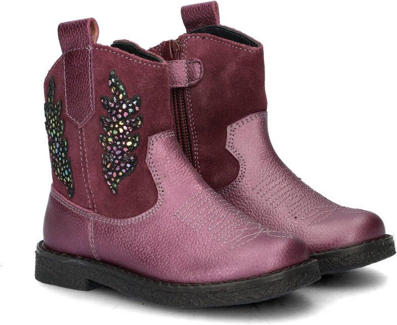 Nelson Kids leren enkellaarzen paars - Foto 4