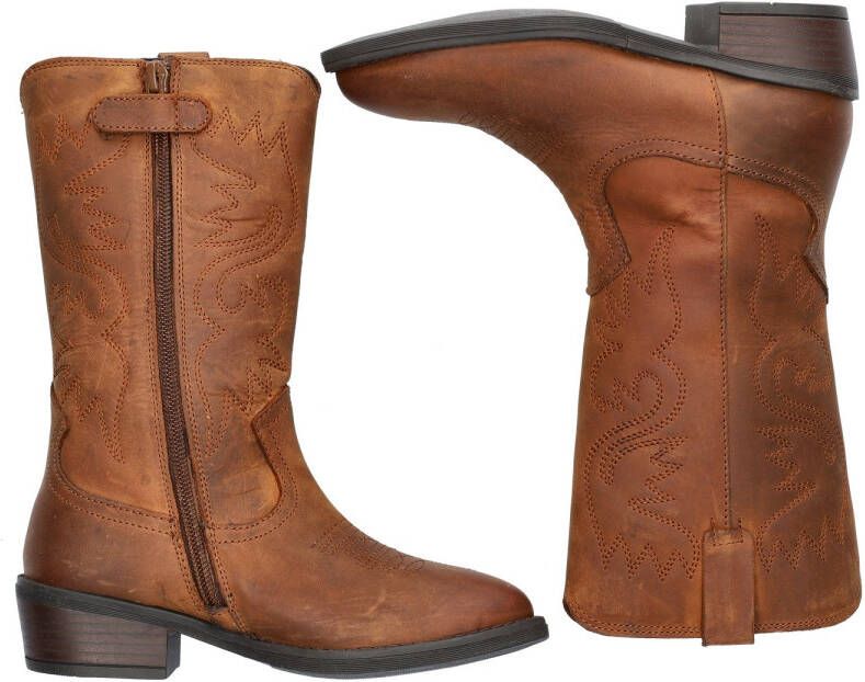 Nelson Kids leren cowboylaarzen cognac - Foto 2