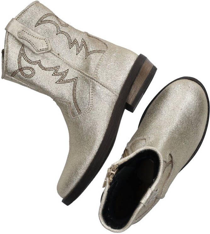 Nelson Kids leren cowboylaarzen goud metallic Meisjes Leer 31 - Foto 5
