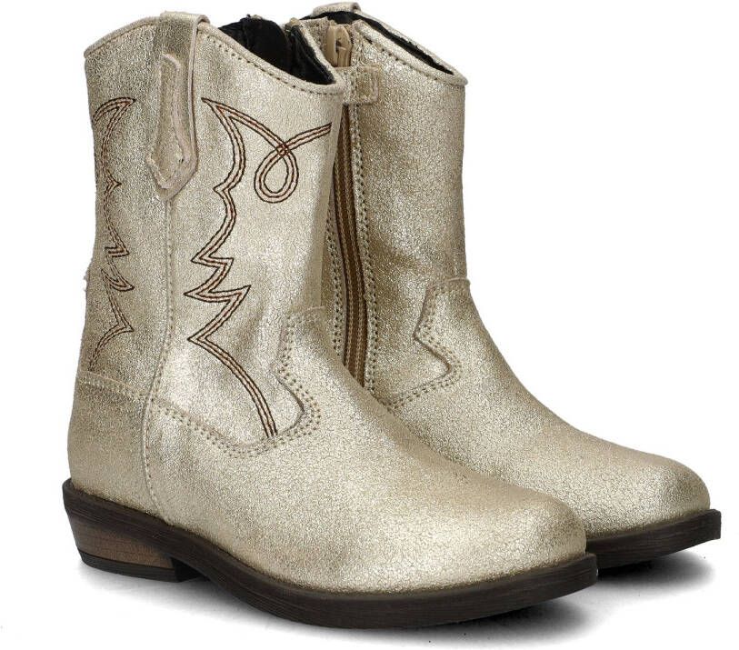 Nelson Kids leren cowboylaarzen goud metallic Meisjes Leer 31 - Foto 3