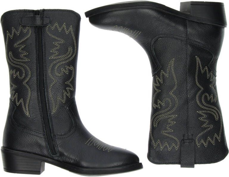 Nelson Kids leren cowboylaarzen zwart - Foto 4