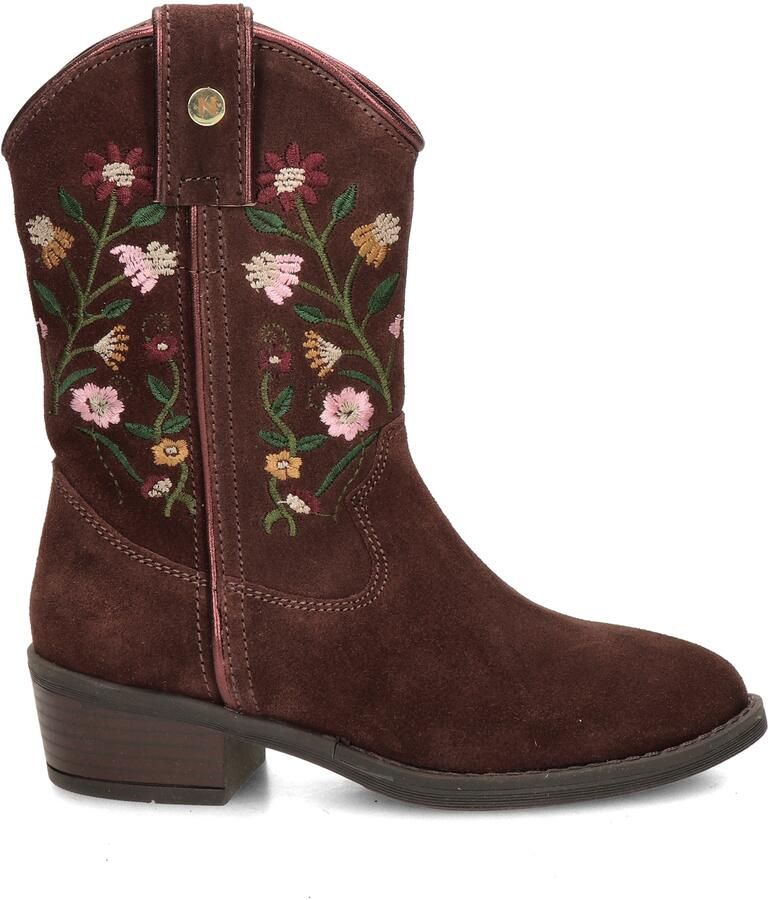 Nelson Kids western suède laarzen met borduursels donkerrood - Foto 4