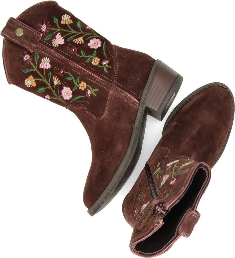 Nelson Kids western suède laarzen met borduursels donkerrood - Foto 5