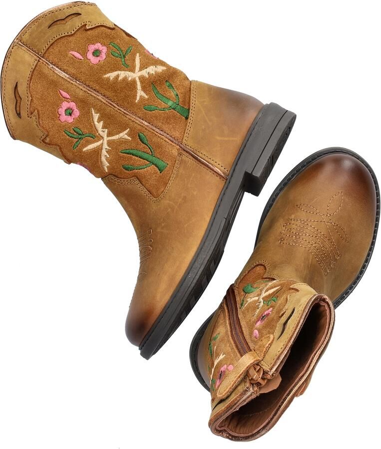 Nelson Kids leren cowboylaarzen cognac - Foto 6