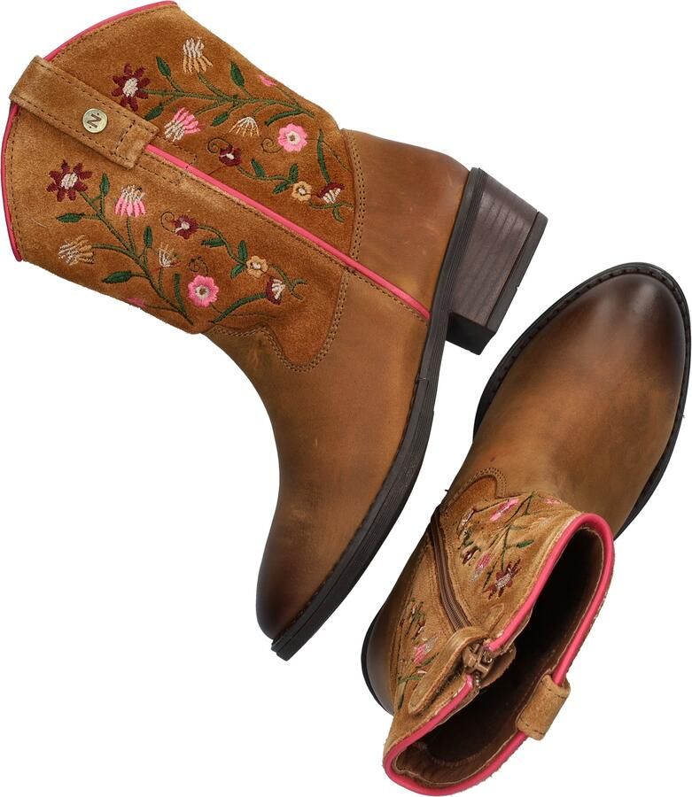 Nelson Kids western leren laarzen met borduursels cognac - Foto 7