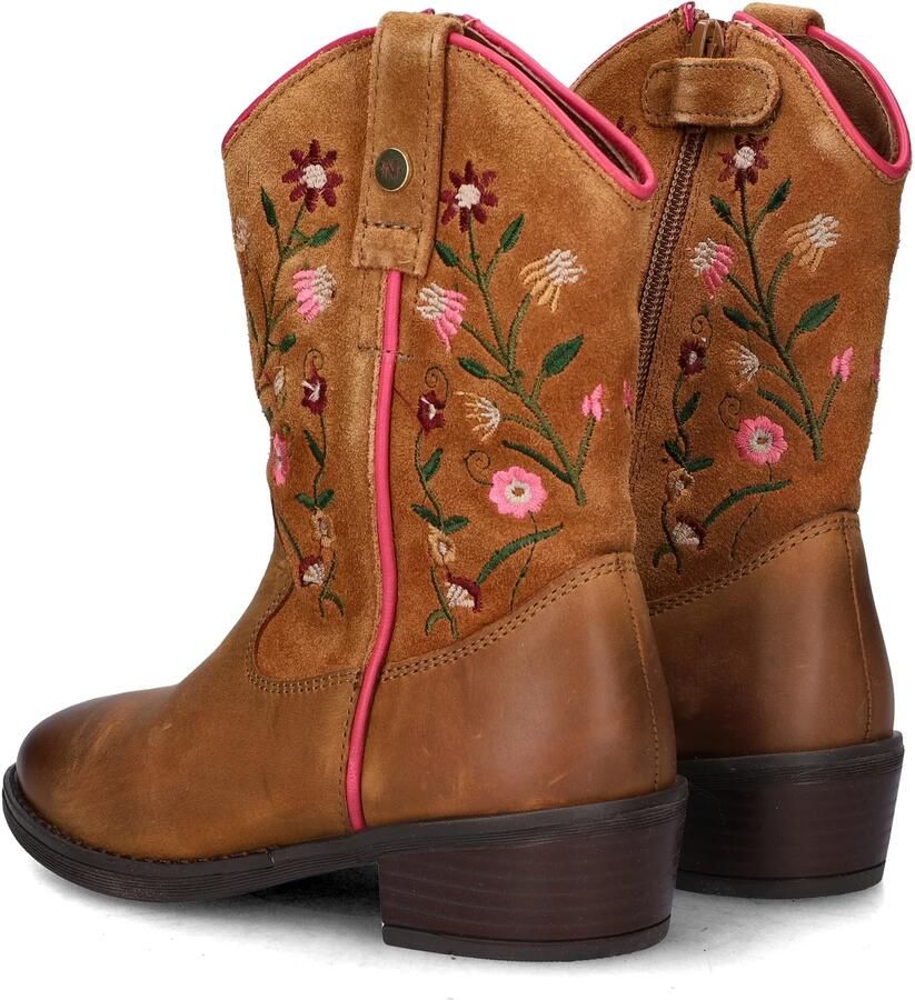 Nelson Kids western leren laarzen met borduursels cognac - Foto 6
