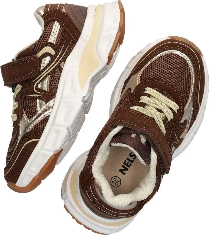 Nelson Kids chunky suède sneakers bruin - Foto 4