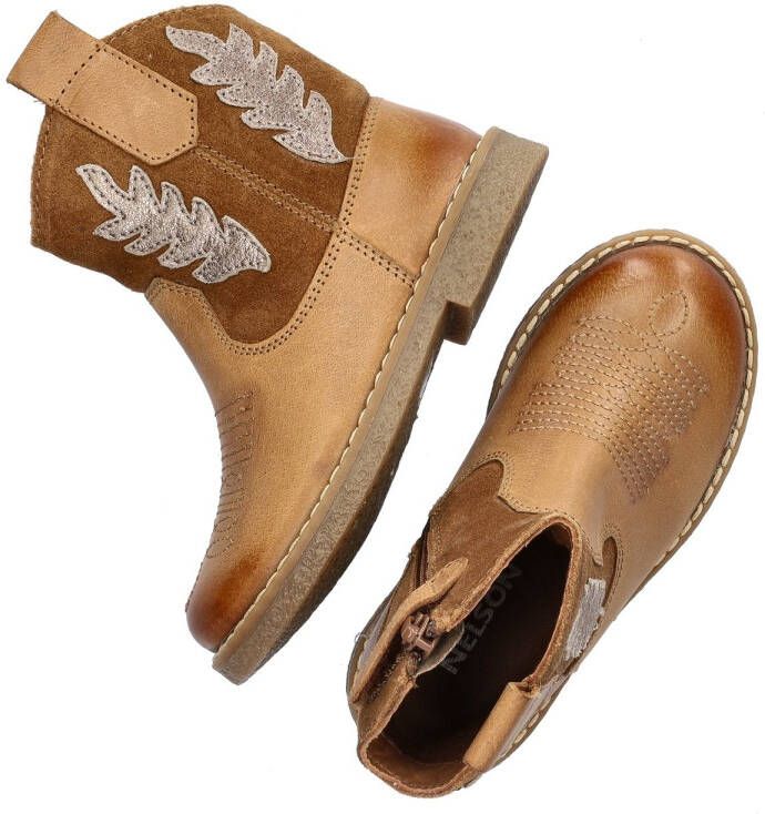 Nelson Kids leren enkellaarzen cognac Bruin Meisjes Leer Meerkleurig 27 - Foto 5