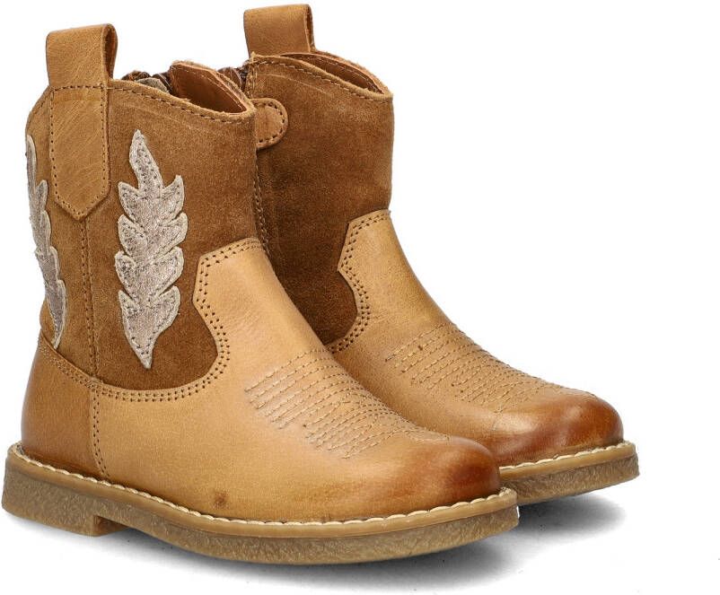 Nelson Kids leren enkellaarzen cognac Bruin Meisjes Leer Meerkleurig 27 - Foto 4