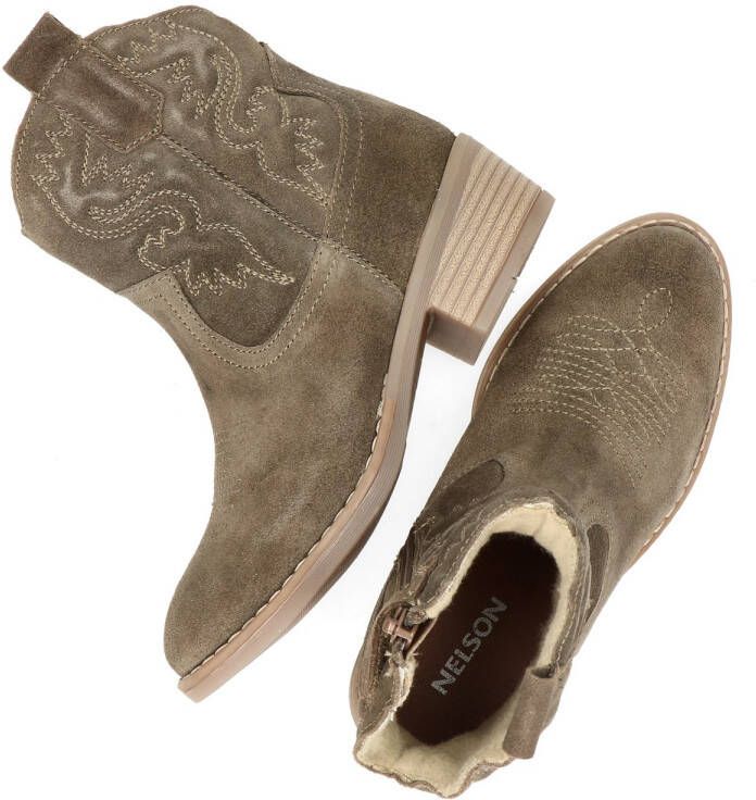 Nelson Kids suède cowboylaarzen taupe Bruin Meisjes Suede Effen 31 - Foto 5