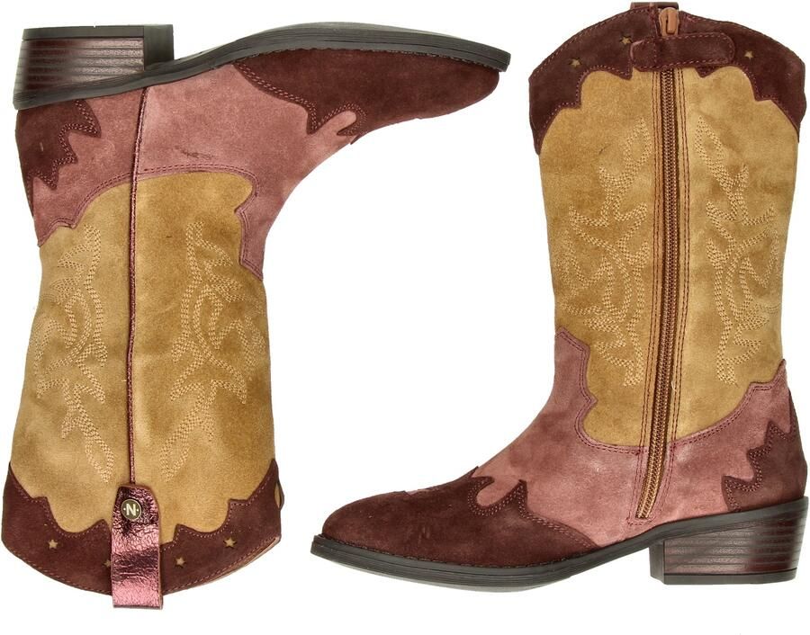 Nelson Kids western suède laarzen bruin roze - Foto 6