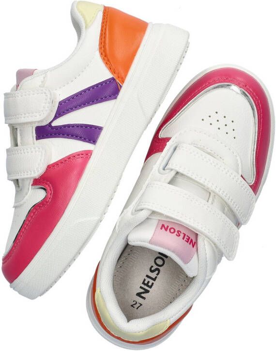 Nelson Kids sneakers wit oranje roze Meisjes Imitatieleer Meerkleurig 35 - Foto 2