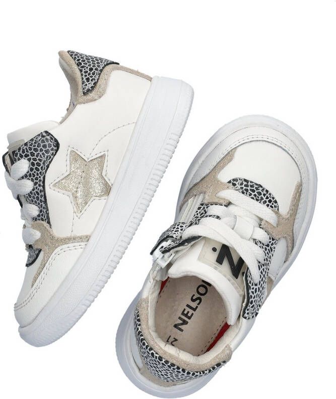 Nelson Kids leren sneakers wit Beige Meisjes Leer Meerkleurig 26 - Foto 2
