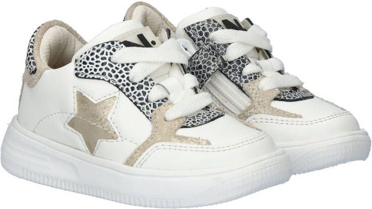 Nelson Kids leren sneakers wit Beige Meisjes Leer Meerkleurig 26 - Foto 4