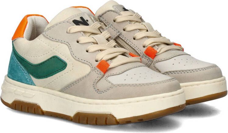 Nelson Kids leren sneakers beige groen oranje Jongens Suede Meerkleurig 27 - Foto 3