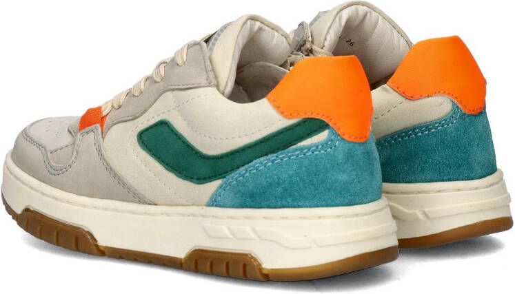 Nelson Kids leren sneakers beige groen oranje Jongens Suede Meerkleurig 27 - Foto 4