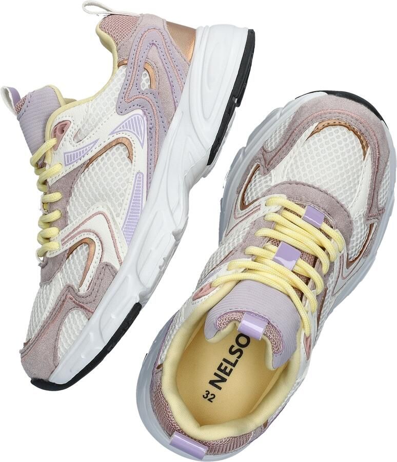 Nelson Kids sneaker wit lila geel - Foto 5