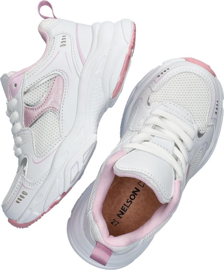 Nelson Kids chunky sneakers wit roze - Foto 4