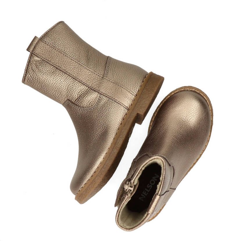 Nelson Kids leren enkellaarzen goud metallic Meisjes Leer 26 - Foto 4