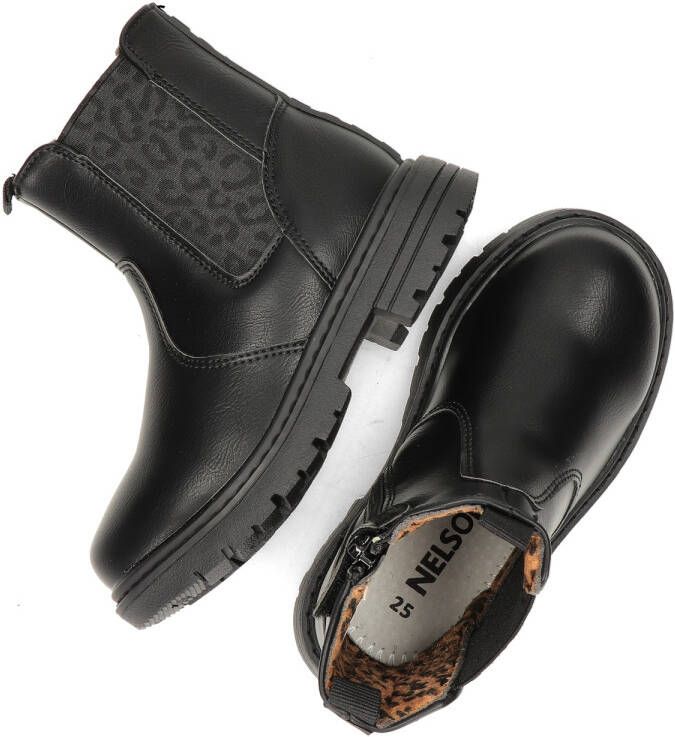 Nelson Kids chelsea boots met panterprint zwart Meisjes Imitatieleer Panterprint 35 - Foto 2