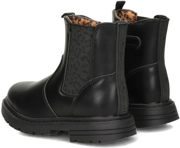 Nelson Kids chelsea boots met panterprint zwart Meisjes Imitatieleer Panterprint 35 - Foto 3