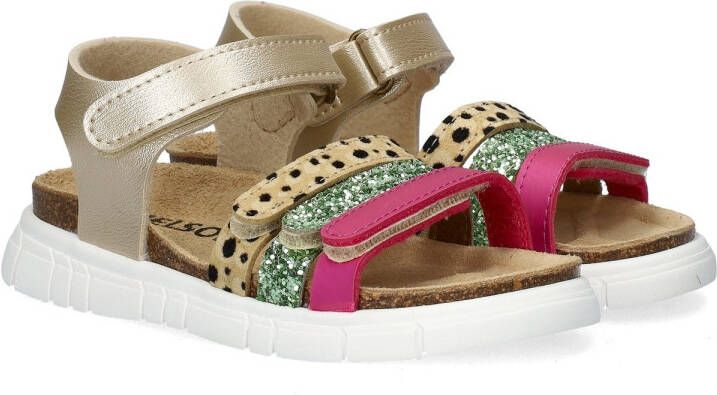 Nelson Kids leren sandalen goud groen roze Multi Meisjes Leer Meerkleurig 26 - Foto 5