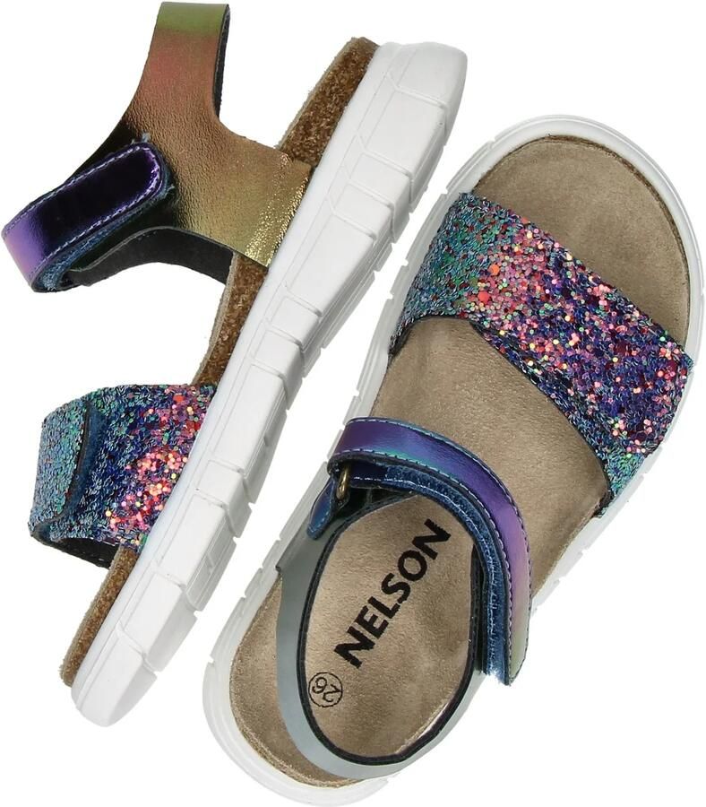 Nelson Kids leren sandalen met glitters zilver multi - Foto 3