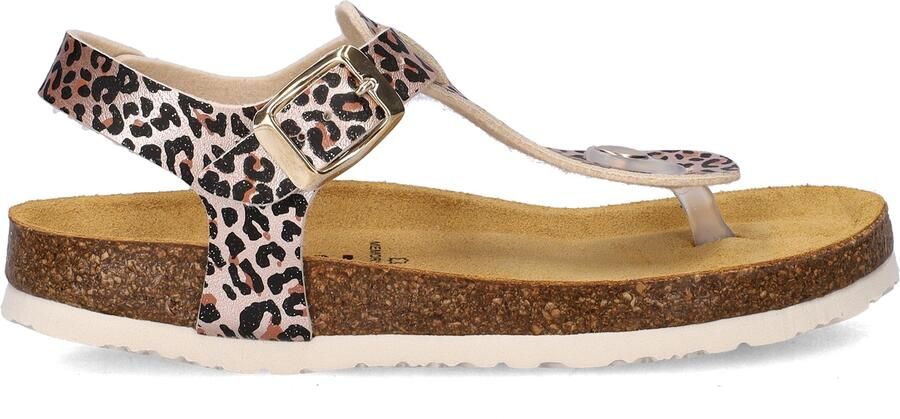 Nelson Kids imitatieleren sandalen met panterprint beige zwart - Foto 4