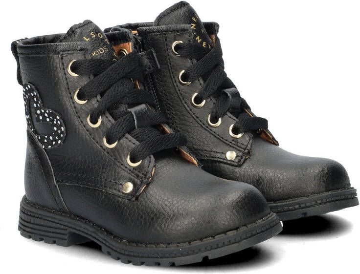 Nelson Kids leren veterboots zwart Meisjes Leer Effen 29 - Foto 5