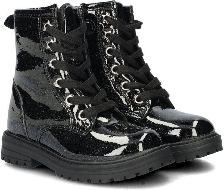 Nelson Kids lak veterboots met glitters zwart 25 - Foto 6