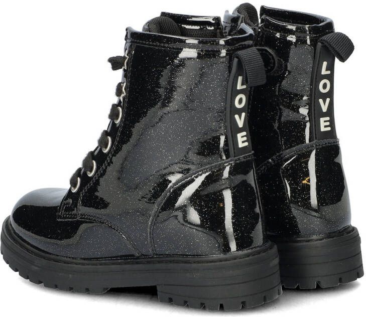 Nelson Kids lak veterboots met glitters zwart 25 - Foto 5