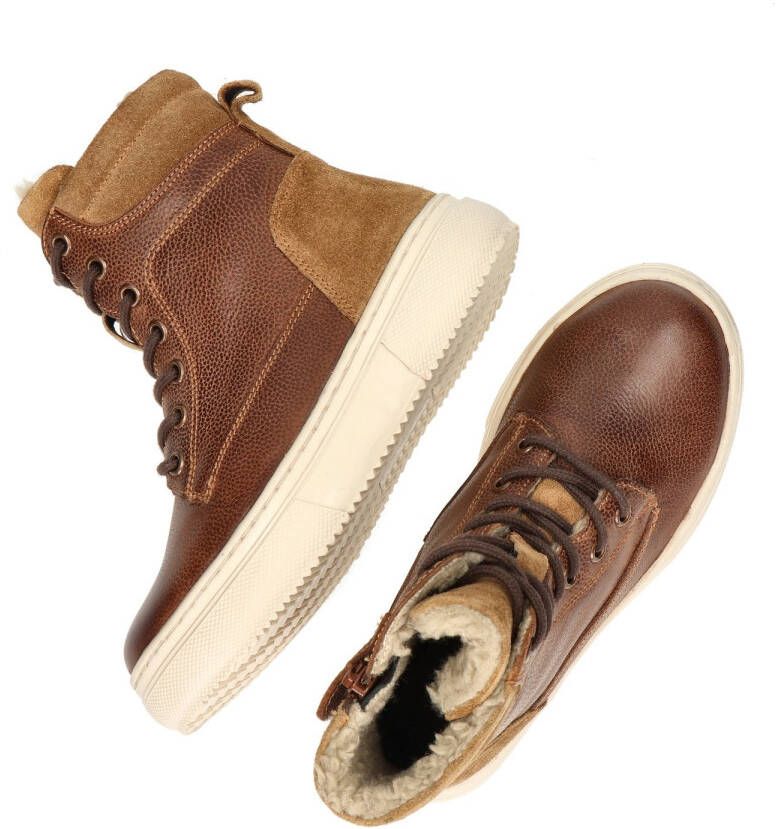 Nelson Kids leren veterboots cognac Bruin Leer Effen 36 - Foto 4